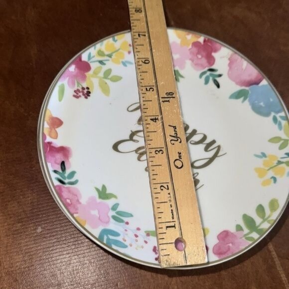 Happy Easter Floral Dessert Plates Set Of 6 Ciroa  With Love Porcelain With Real - Picture 6 of 7
